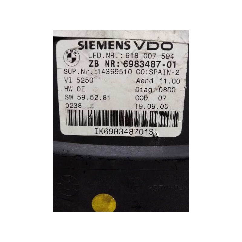 Recambio de cuadro instrumentos para bmw serie 3 berlina (e90) 2.0 16v diesel cat referencia OEM IAM A2C53144918 618007594 IK698