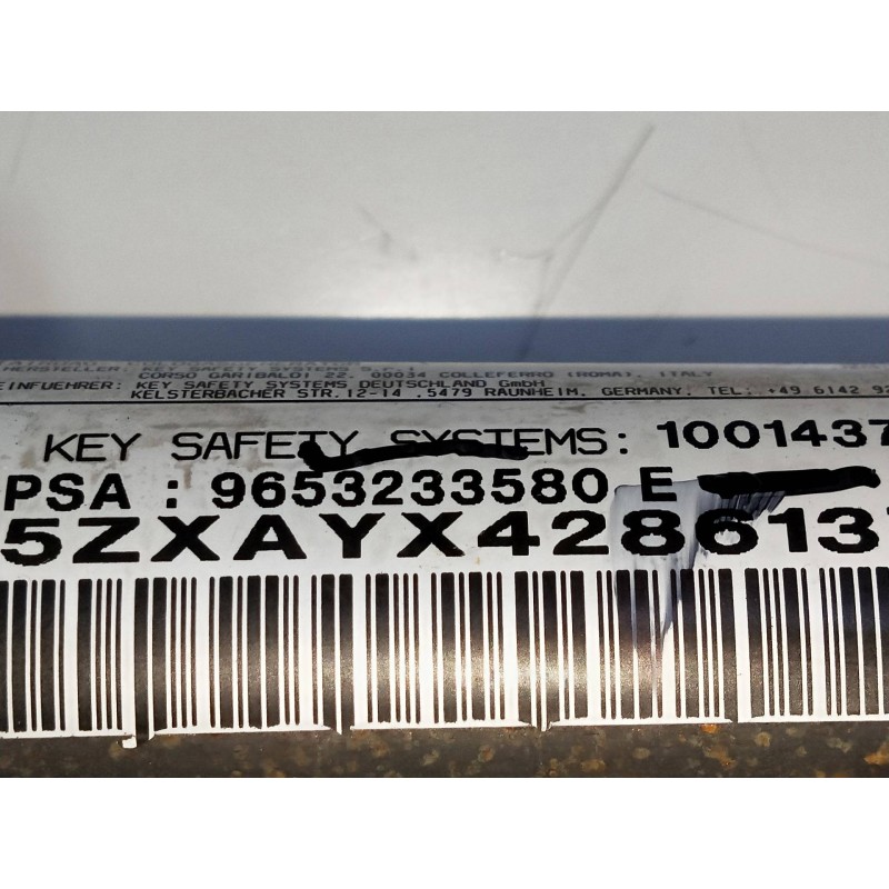 Recambio de airbag cortina delantero izquierdo para peugeot 307 break/sw (s2) 1.6 hdi referencia OEM IAM 9653233580E  