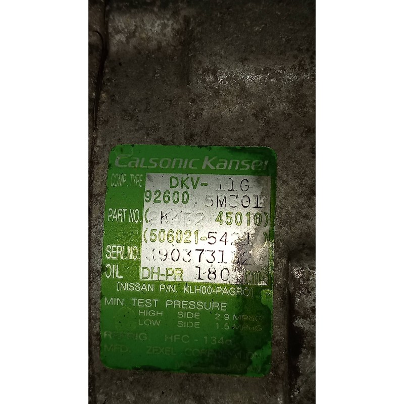 Recambio de compresor aire acondicionado para nissan x-trail (t30) comfort referencia OEM IAM 926005M301 DKV11G 2K45245010