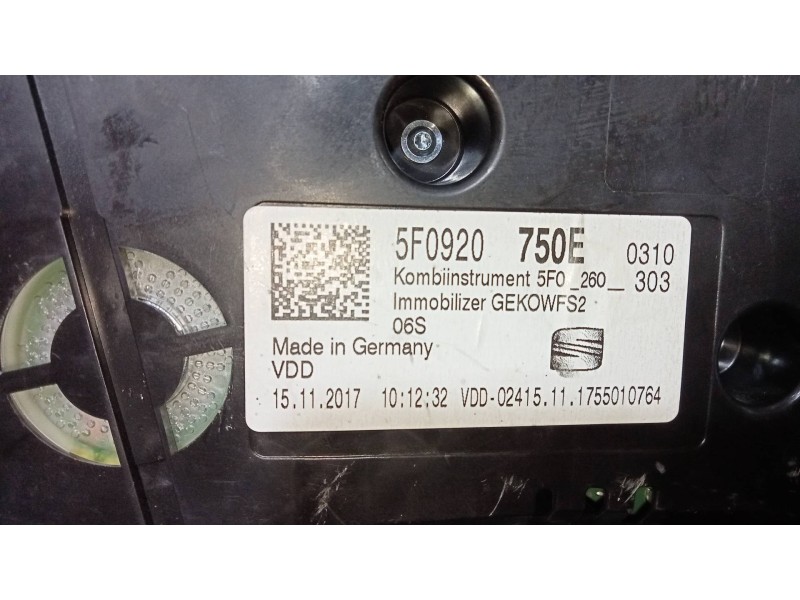 Recambio de cuadro instrumentos para seat leon (5f1) style referencia OEM IAM 5F0920750E  