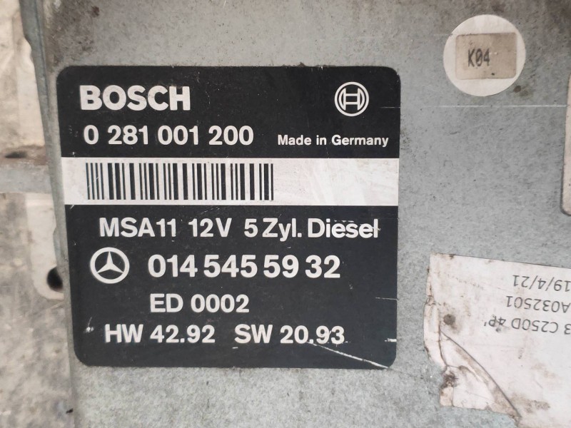 Recambio de centralita motor uce para mercedes clase c (w202) berlina 250 diesel (202.125) referencia OEM IAM 0281001200 0145455