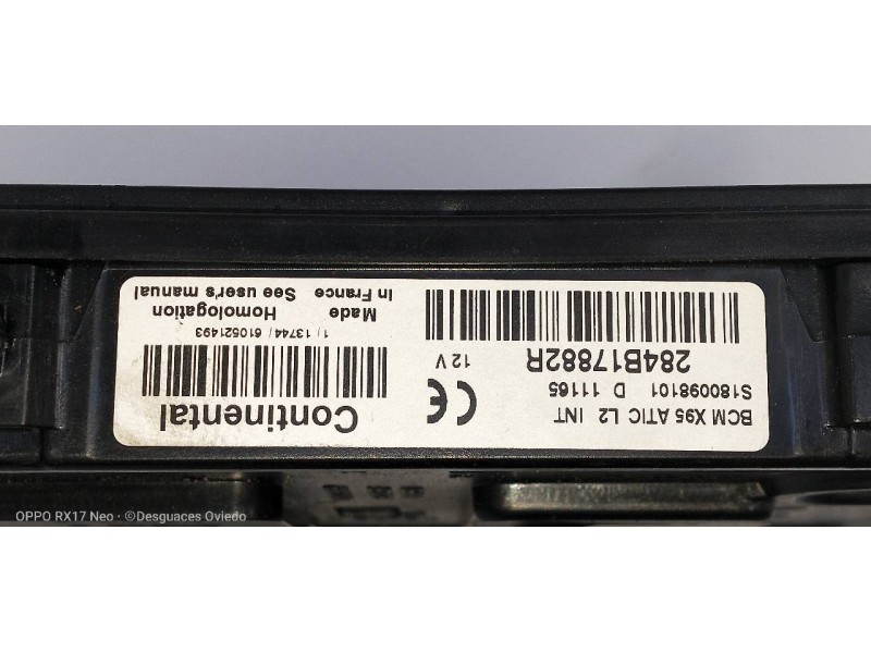 Recambio de modulo electronico para renault megane iii coupe expression referencia OEM IAM 284B17882R S180098101 