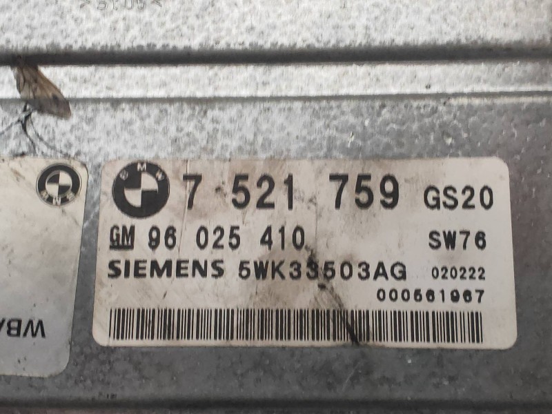 Recambio de centralita cambio automatico para bmw serie 3 berlina (e46) 320d referencia OEM IAM 5WK33503AG 96025410 7521759