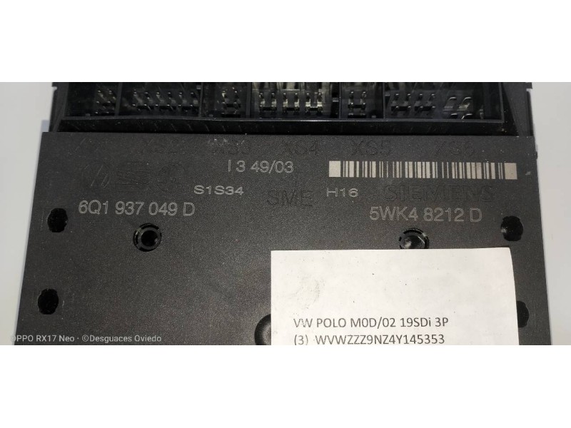 Recambio de modulo electronico para volkswagen polo (9n1) conceptline referencia OEM IAM 6Q0959433E  