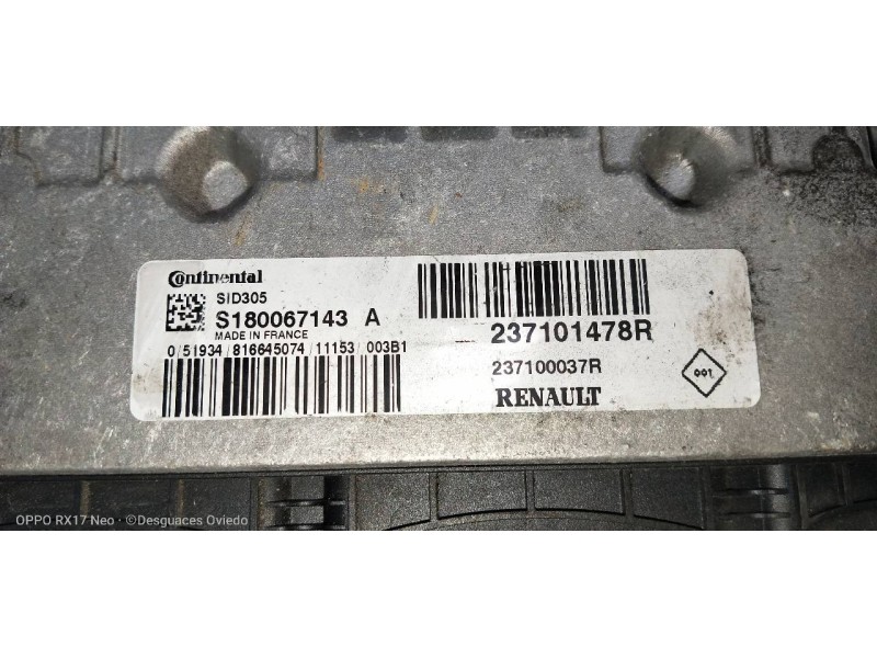 Recambio de centralita motor uce para renault megane iii coupe expression referencia OEM IAM S180067143A 237101478R 237100037R