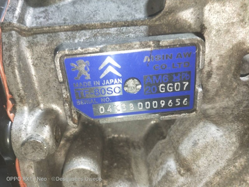 Recambio de caja cambios para peugeot 607 (s2) titanio pack referencia OEM IAM 20GG07 TF80SC AM6 04K380009656