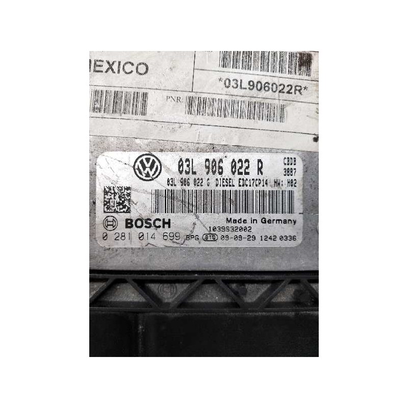 Recambio de centralita motor uce para volkswagen scirocco (137) 2.0 tdi referencia OEM IAM 0281014699 03L906022R EDC17CP14