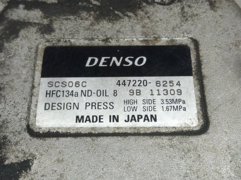 Recambio de compresor aire acondicionado para toyota yaris (ncp1/nlp1/scp1) 1.3 linea luna referencia OEM IAM 4472206254 SCS06C 