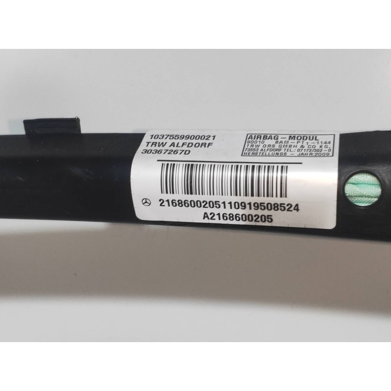 Recambio de airbag cortina delantero derecho para mercedes clase cl (w216) coupe 500 4-matic (216.386) referencia OEM IAM A21686
