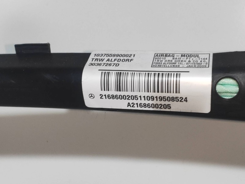 Recambio de airbag cortina delantero derecho para mercedes clase cl (w216) coupe 500 4-matic (216.386) referencia OEM IAM A21686