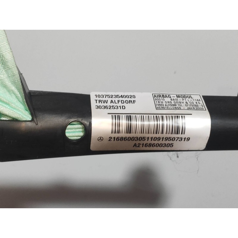 Recambio de airbag cortina delantero izquierdo para mercedes clase cl (w216) coupe 500 4-matic (216.386) referencia OEM IAM A216