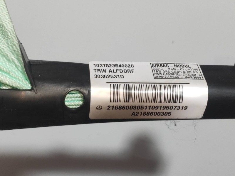 Recambio de airbag cortina delantero izquierdo para mercedes clase cl (w216) coupe 500 4-matic (216.386) referencia OEM IAM A216