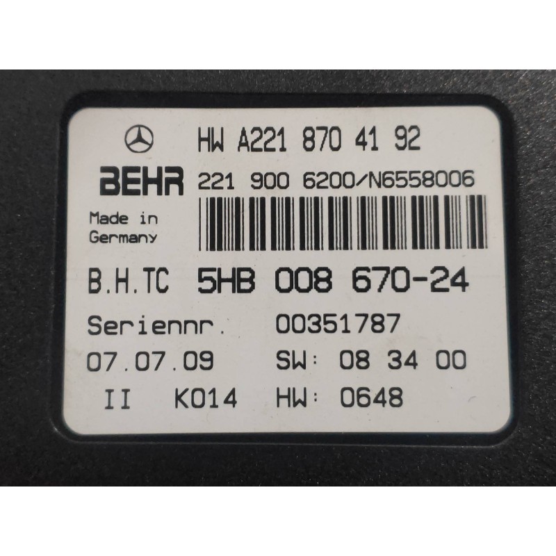 Recambio de modulo electronico para mercedes clase cl (w216) coupe 500 4-matic (216.386) referencia OEM IAM A2218704192 5HB00867