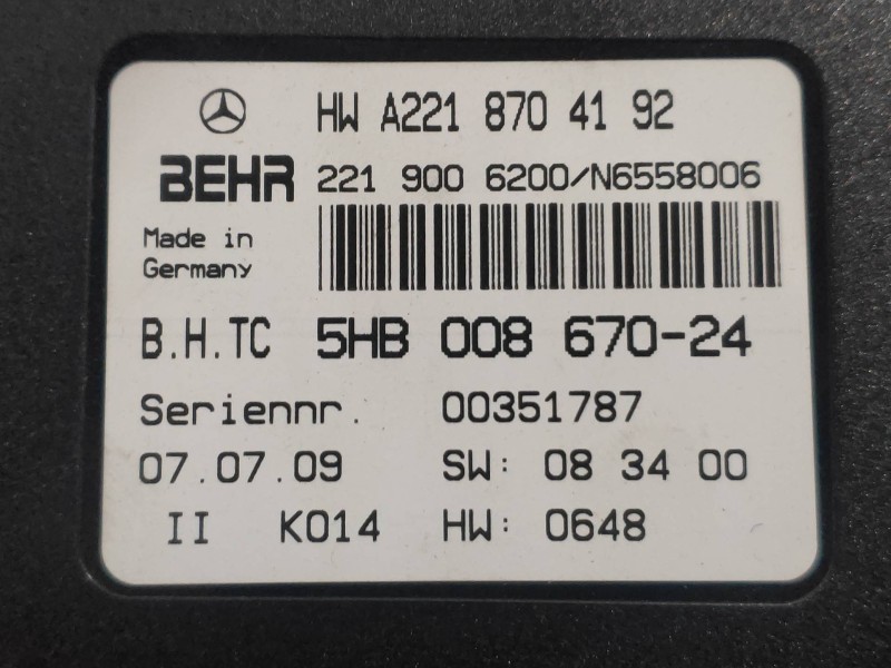 Recambio de modulo electronico para mercedes clase cl (w216) coupe 500 4-matic (216.386) referencia OEM IAM A2218704192 5HB00867