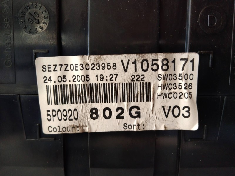 Recambio de cuadro instrumentos para seat toledo (5p2) exclusive referencia OEM IAM 110080279004 5P0920802G 