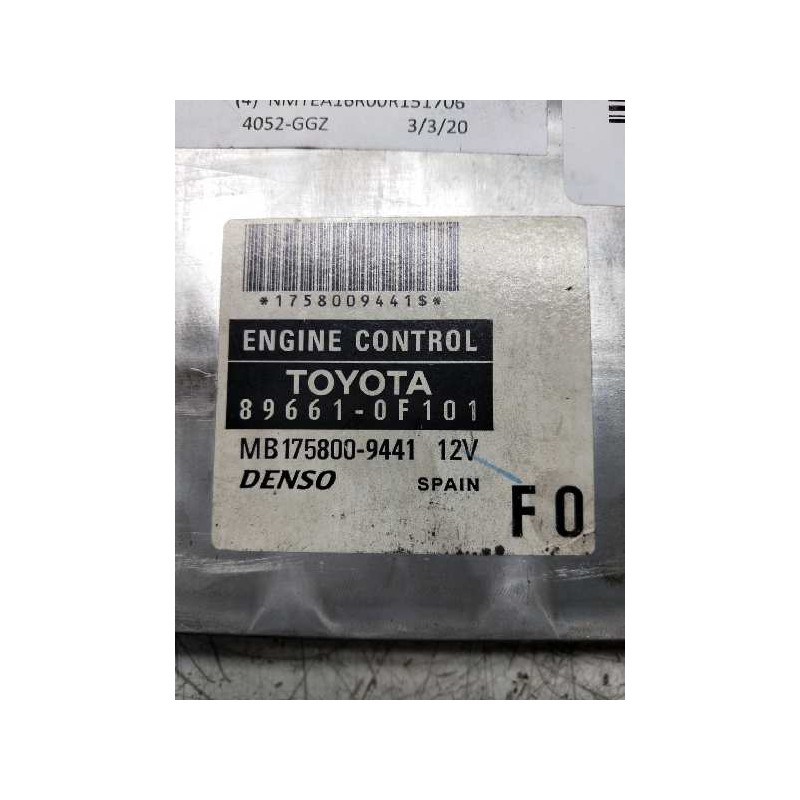 Recambio de centralita motor uce para toyota corolla verso (r1) 2.2 d-4d luna referencia OEM IAM 896610F101 MB1758009441 F0