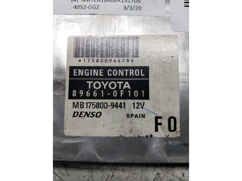 Recambio de centralita motor uce para toyota corolla verso (r1) 2.2 d-4d luna referencia OEM IAM 896610F101 MB1758009441 F0