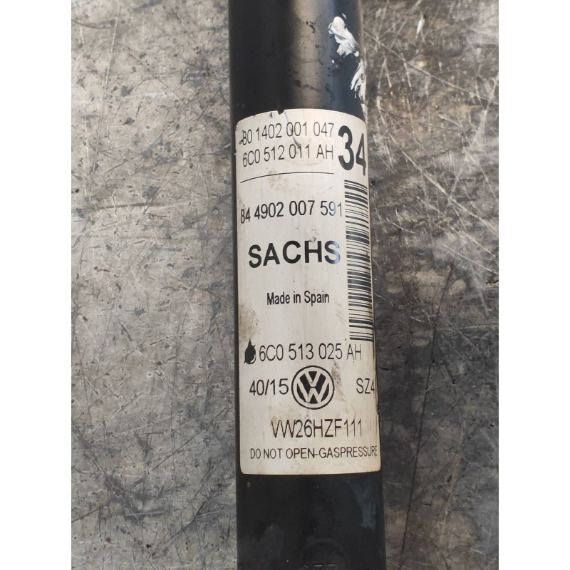 Recambio de amortiguador trasero derecho para volkswagen polo (6c1) 1.4 tdi referencia OEM IAM 844902007591 801402001047 6C05130