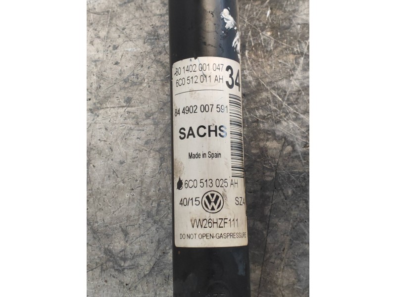 Recambio de amortiguador trasero derecho para volkswagen polo (6c1) 1.4 tdi referencia OEM IAM 844902007591 801402001047 6C05130