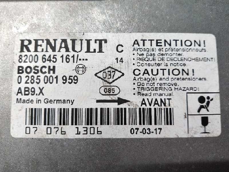Recambio de centralita airbag para renault clio iii 1.5 dci diesel referencia OEM IAM 0285001959 8200645161 