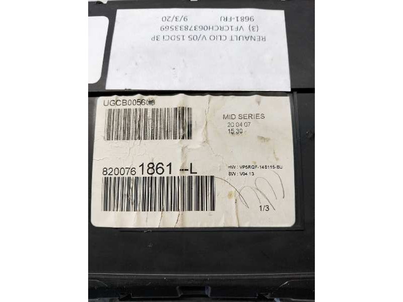 Recambio de cuadro instrumentos para renault clio iii 1.5 dci diesel referencia OEM IAM 8200761861L UGCB005600 