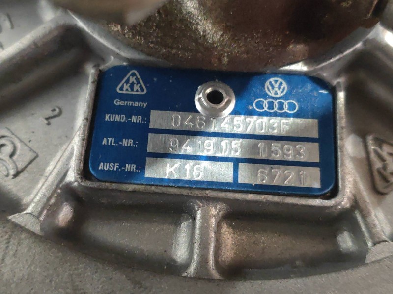 Recambio de turbocompresor para audi a6 avant (c4) 2.5 tdi quattro referencia OEM IAM 046145703F 949151593 K16 Recambio de turbocompresor para audi a6 avant (c4) 2.5 tdi quattro referencia OEM IAM 046145703F 949151593 K16