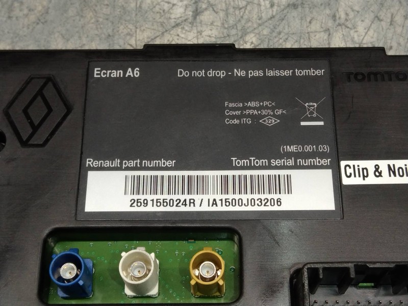 Recambio de pantalla multifuncion para renault clio grandtour exception referencia OEM IAM 259155024R  