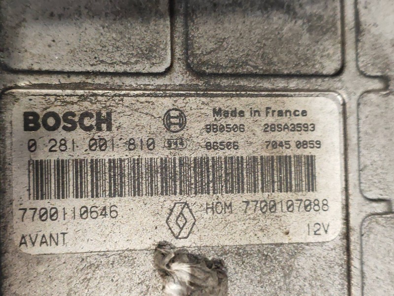 Recambio de centralita motor uce para renault megane i coach/coupe (da0) 1.6e alize referencia OEM IAM 0281001810 7700110646 HOM