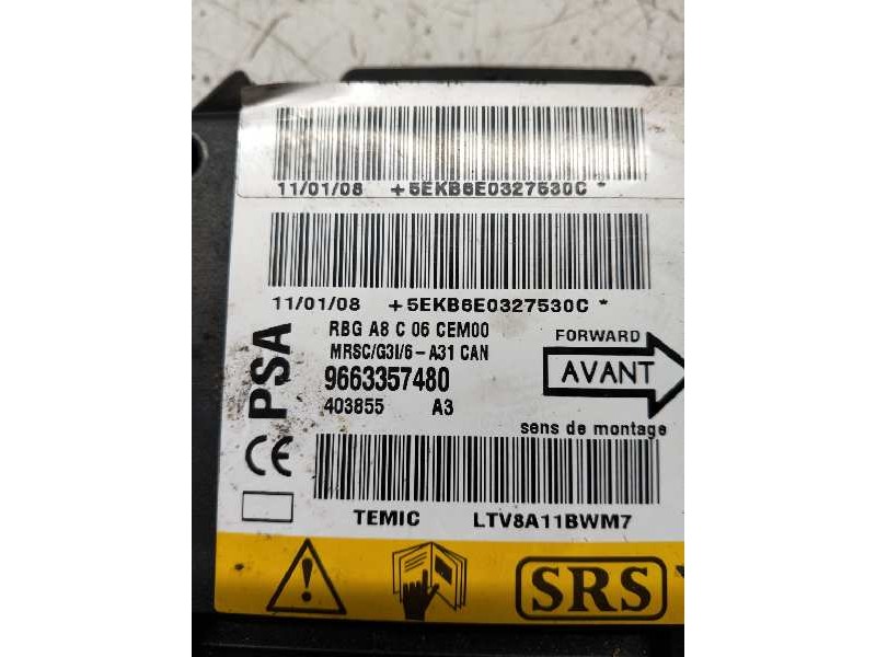 Recambio de centralita airbag para citroen c3 1.4 audace referencia OEM IAM 9663357480 LTV8A11BWM7 