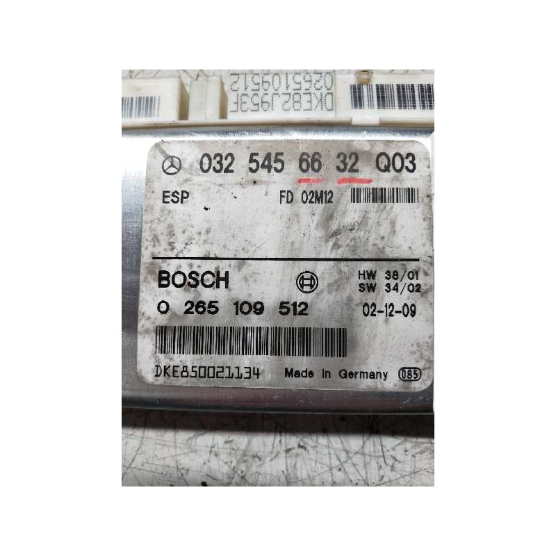 Recambio de centralita abs para mercedes clase e (w211) berlina e 270 cdi (211.016) referencia OEM IAM 0265109512 0325456632 Q03