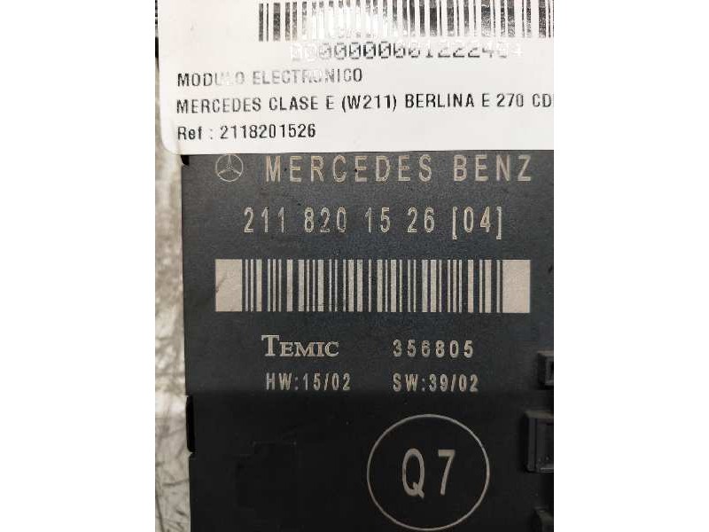 Recambio de modulo electronico para mercedes clase e (w211) berlina e 270 cdi (211.016) referencia OEM IAM 2118201526 TRA IZQUIE