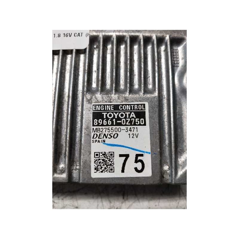 Recambio de centralita motor uce para toyota auris touring sports (e18) 1.8 16v cat (híbrido) referencia OEM IAM 896610Z750 MB27