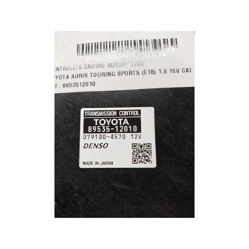 Recambio de centralita cambio automatico para toyota auris touring sports (e18) 1.8 16v cat (híbrido) referencia OEM IAM 8953512