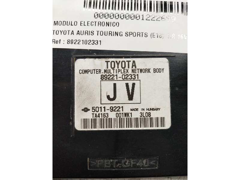 Recambio de modulo electronico para toyota auris touring sports (e18) 1.8 16v cat (híbrido) referencia OEM IAM 8922102331 501192