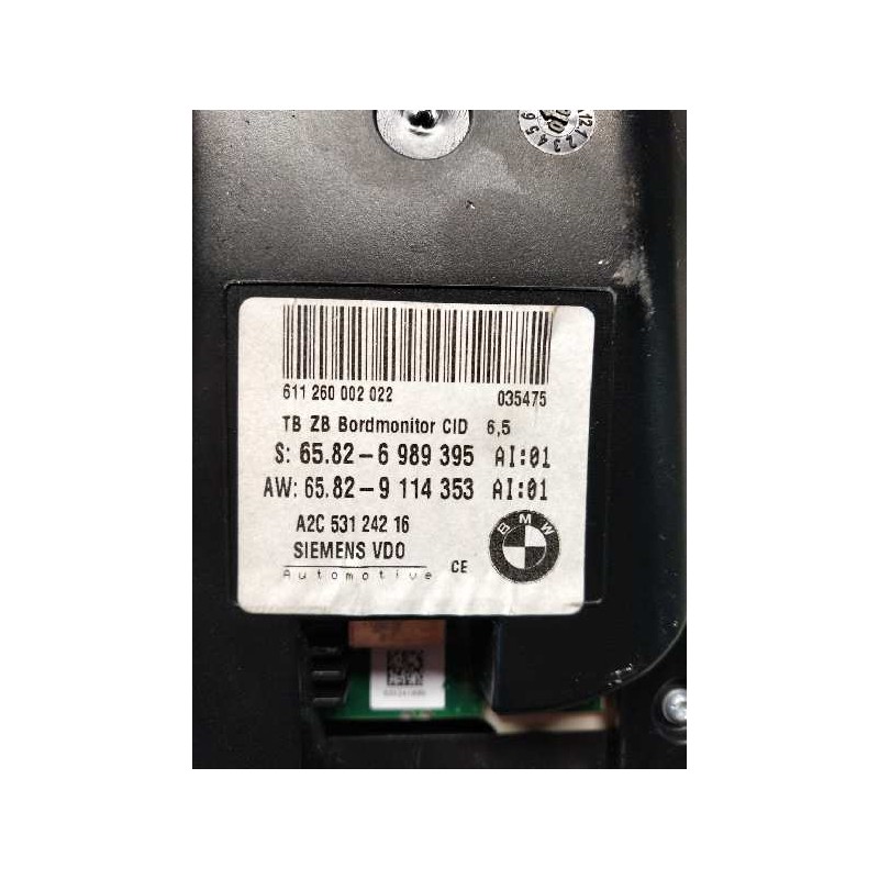 Recambio de pantalla multifuncion para bmw serie 5 berlina (e60) 525d referencia OEM IAM A2C53124216 65829114353 65826989395