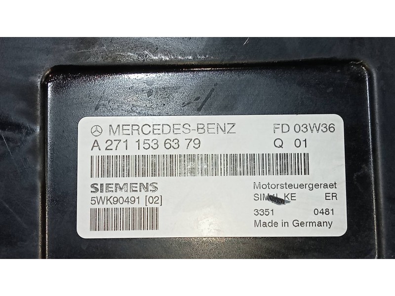 Recambio de centralita motor uce para mercedes clase c (w203) sportcoupe c 230 compressor (203.740) referencia OEM IAM 5WK90491 