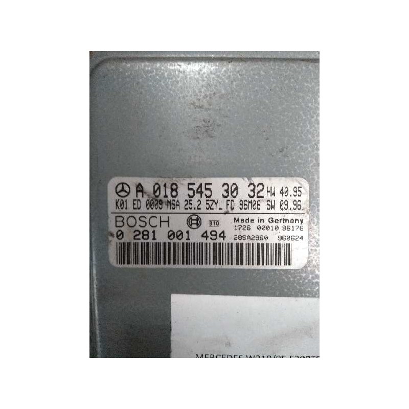 Recambio de centralita motor uce para mercedes clase e (w210) berlina diesel 290 turbodiesel (210.017) referencia OEM IAM 028100