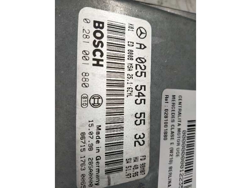 Recambio de centralita motor uce para mercedes clase e (w210) berlina diesel 300 turbodiesel (210.025) referencia OEM IAM 028100
