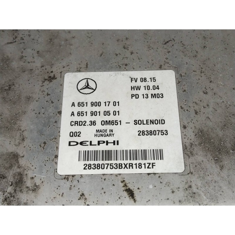 Recambio de centralita motor uce para mercedes sprinterii caja cerrada (desde 01.06) 210/213/216 cdi (906.611/613) referencia OE