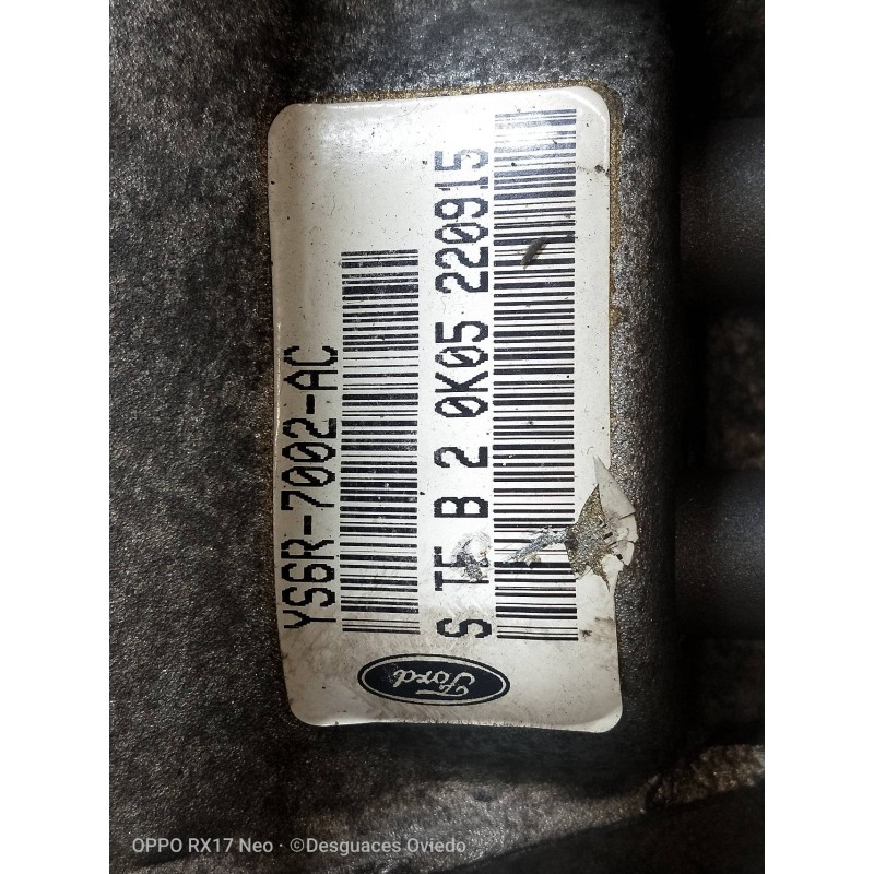 Recambio de caja cambios para ford fiesta berlina (dx) 1.8 tddi turbodiesel cat referencia OEM IAM YS6R7002AC STFB2 0K05 220915 