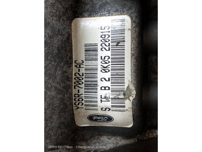 Recambio de caja cambios para ford fiesta berlina (dx) 1.8 tddi turbodiesel cat referencia OEM IAM YS6R7002AC STFB2 0K05 220915 
