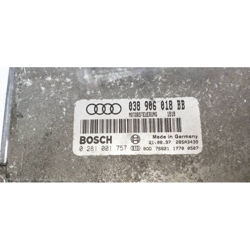 Recambio de centralita motor uce para audi a3 (8l) 1.9 tdi ambiente referencia OEM IAM 0281001757 038906018BB 