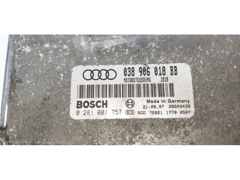 Recambio de centralita motor uce para audi a3 (8l) 1.9 tdi ambiente referencia OEM IAM 0281001757 038906018BB 