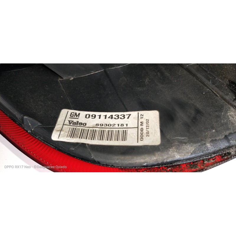 Recambio de piloto trasero derecho para opel corsa c comfort referencia OEM IAM 09114337 89302181 5P