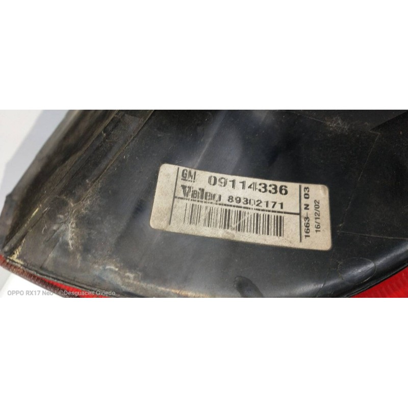 Recambio de piloto trasero izquierdo para opel corsa c comfort referencia OEM IAM 09114336 89302171 5P