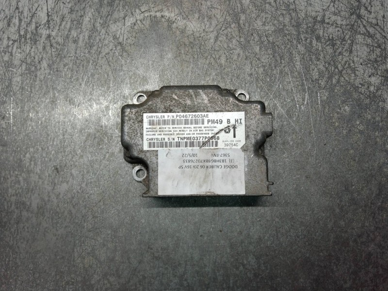 Recambio de centralita airbag para dodge caliber se referencia OEM IAM P04672603AE PM49 