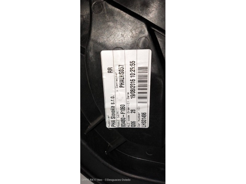 Recambio de elevalunas trasero derecho para kia sportage spirit 2wd referencia OEM IAM 83480F1060 83460F1000 