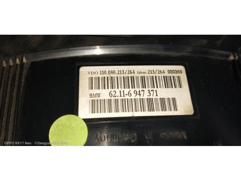 Recambio de cuadro instrumentos para bmw serie 5 berlina (e60) 530d referencia OEM IAM 62116947371 110080213264 