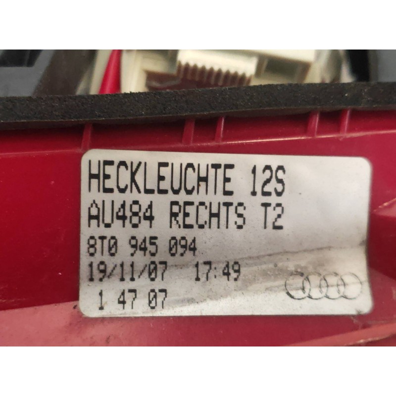 Recambio de piloto trasero derecho interior para audi a5 coupe (8t) 2.7 tdi referencia OEM IAM 8T0945094  