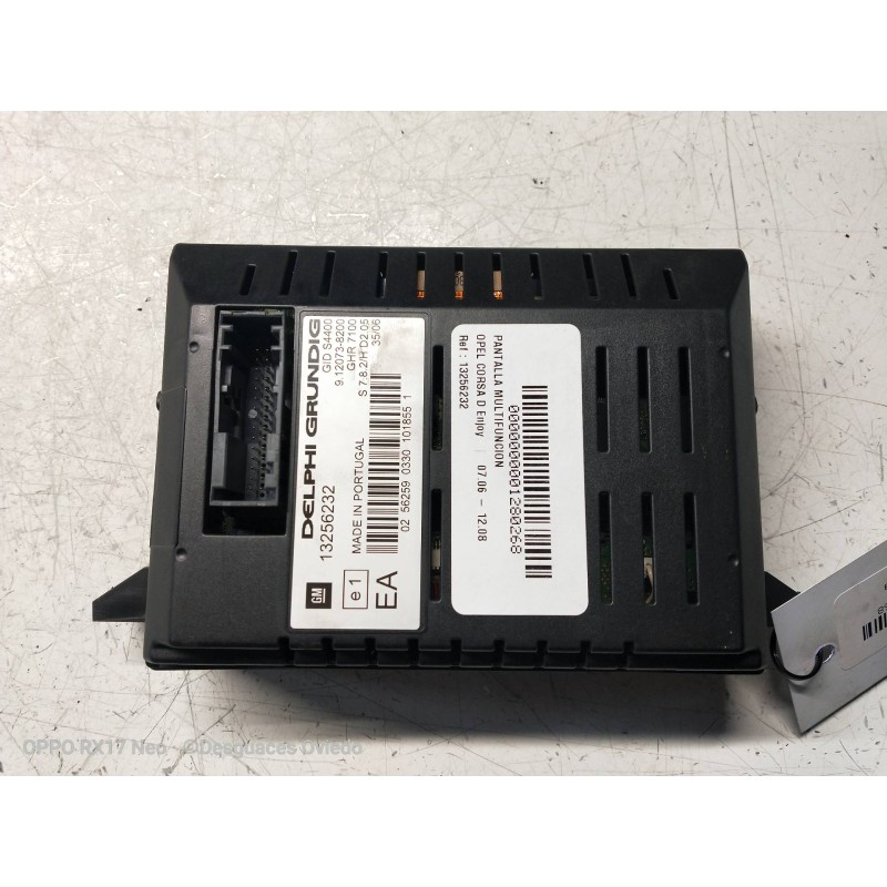 Recambio de pantalla multifuncion para opel corsa d enjoy referencia OEM IAM 13256232  